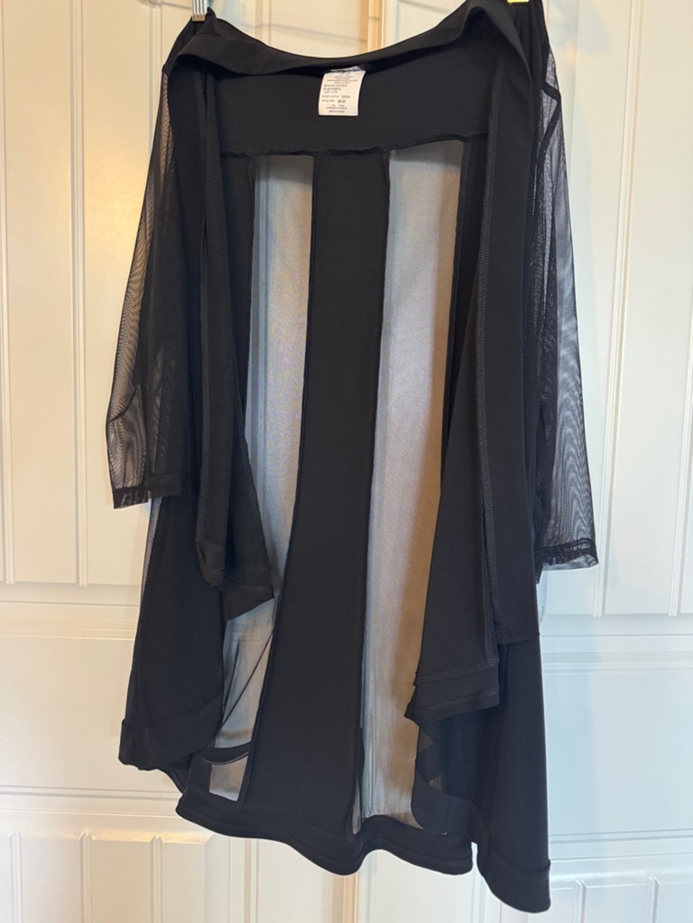 Bali Black Sheer Open-Front Cardigan